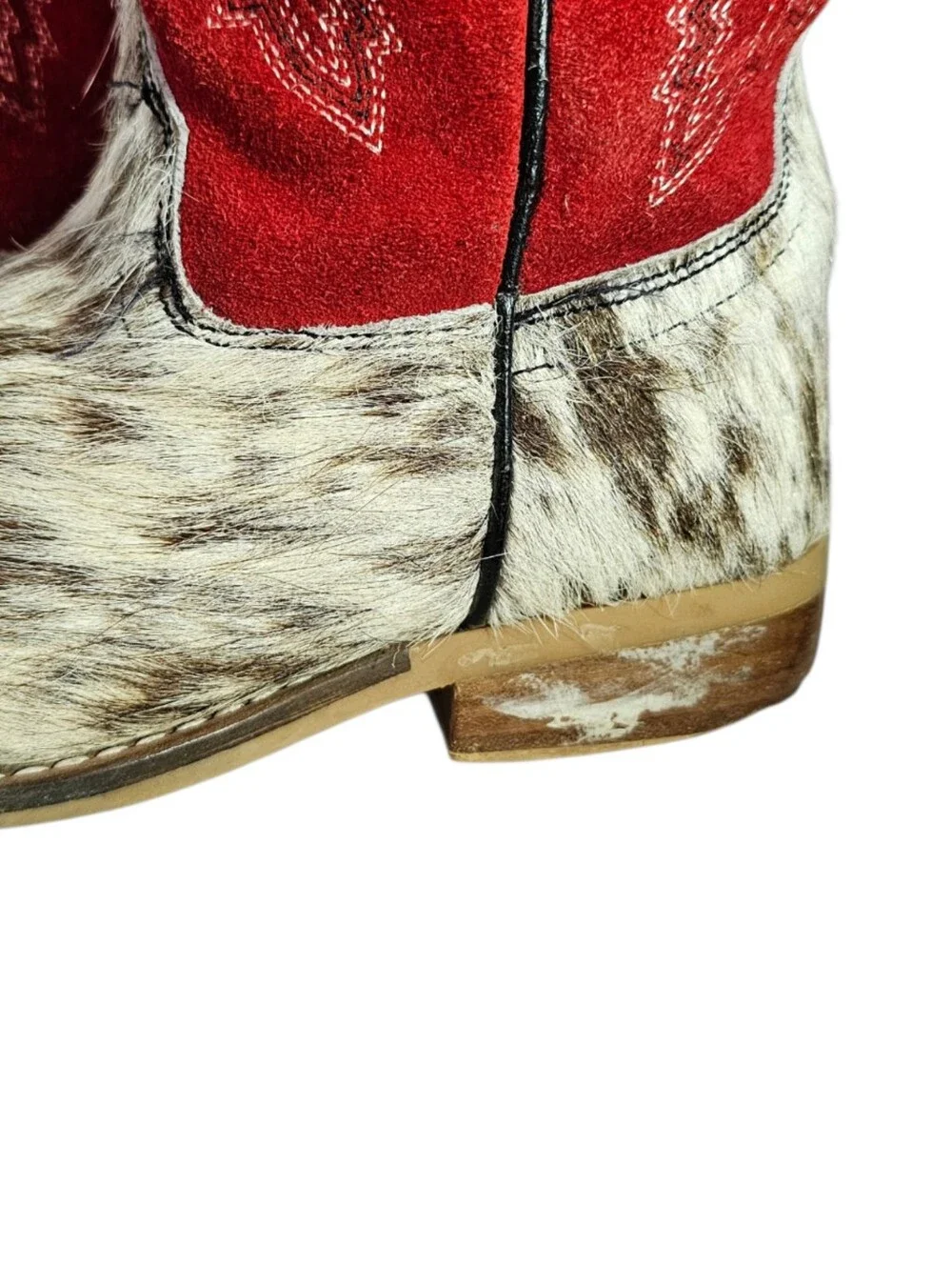 Rock'em Kids Cowhide Cowboy Boot - Red/White Size 1.5